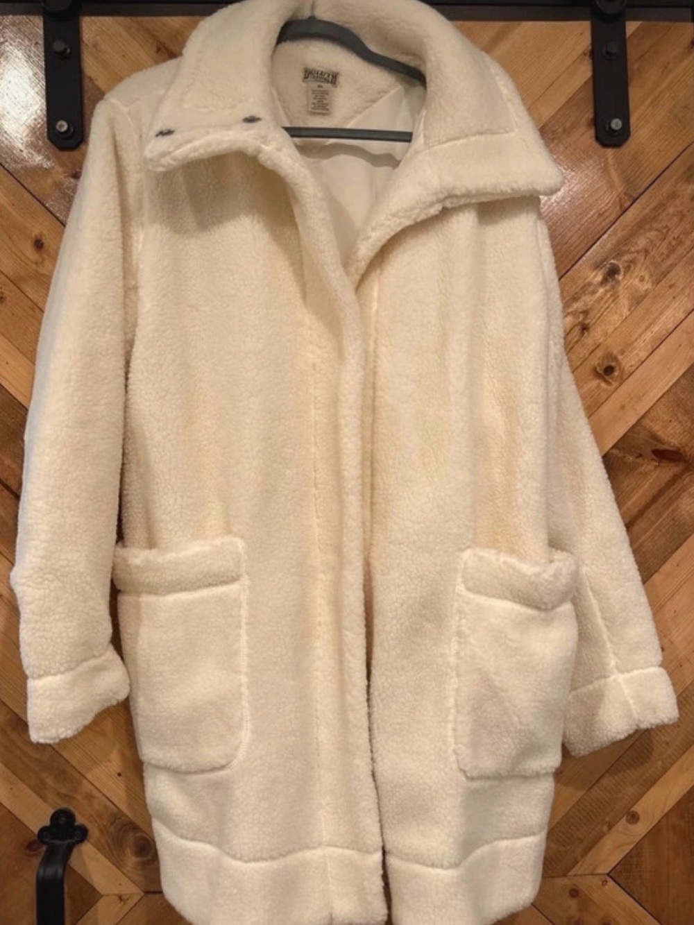 Duluth Trading Co Cream Faux-Sherpa Teddy Jacket